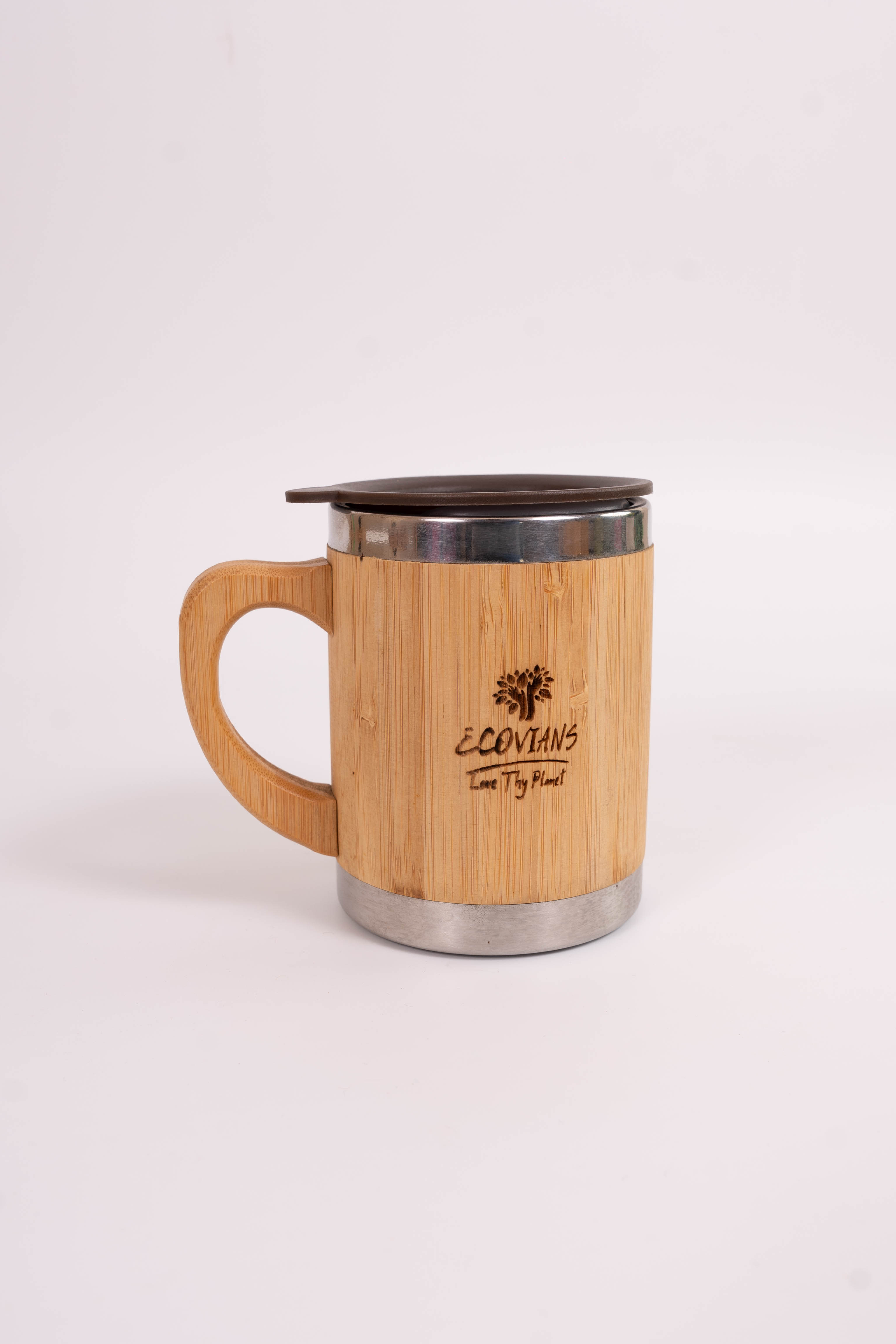 Bamboo Coffee Mug With Lid - 350ml