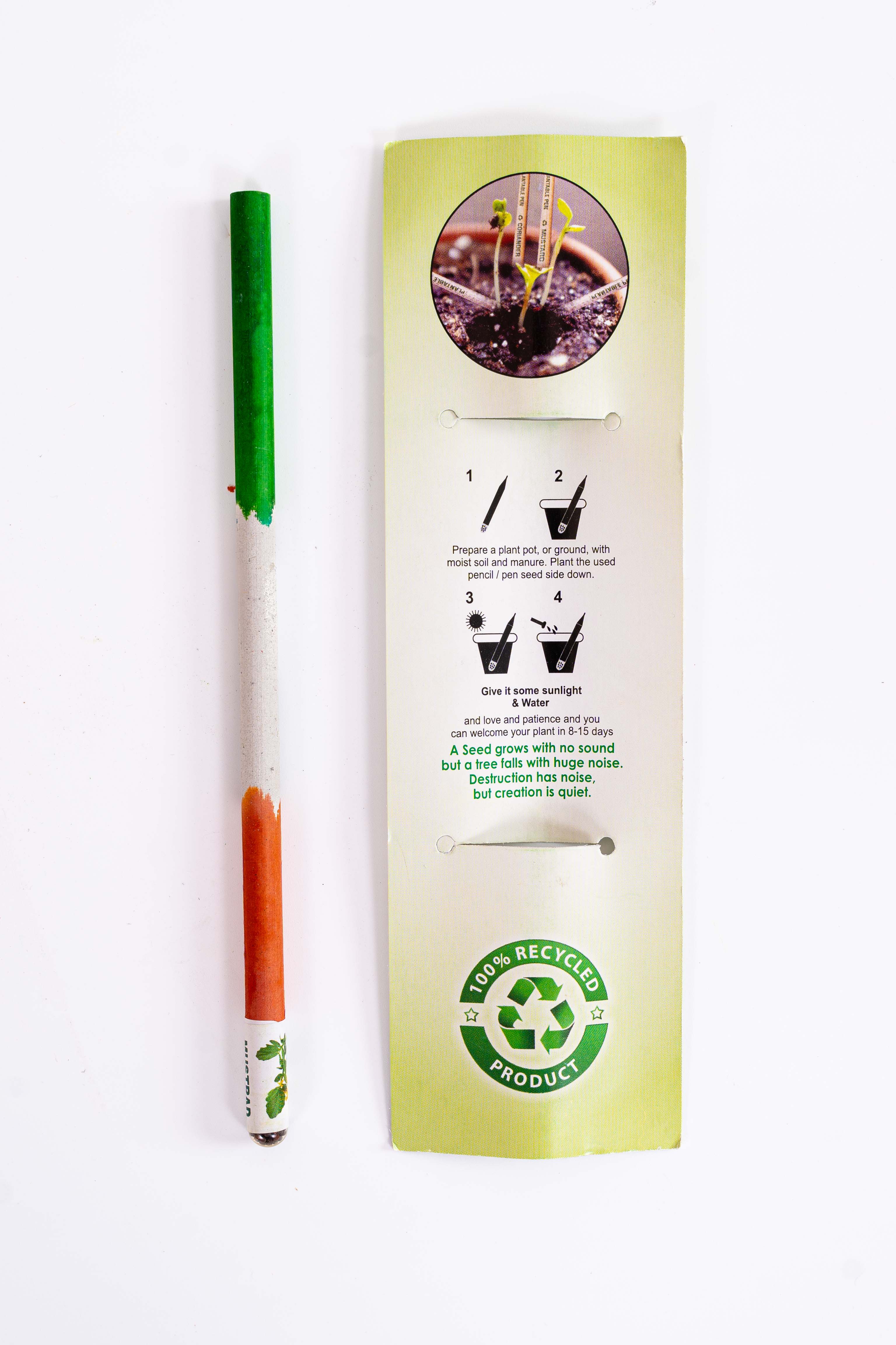 Tri Color Seed Pencils Eco-Friendly Charcoal Pencil | wood-free pencils(Pack of 10) Tri Color Seed Pencils Eco-Friendly Charcoal Pencil | wood-free pencils(Pack of 10)