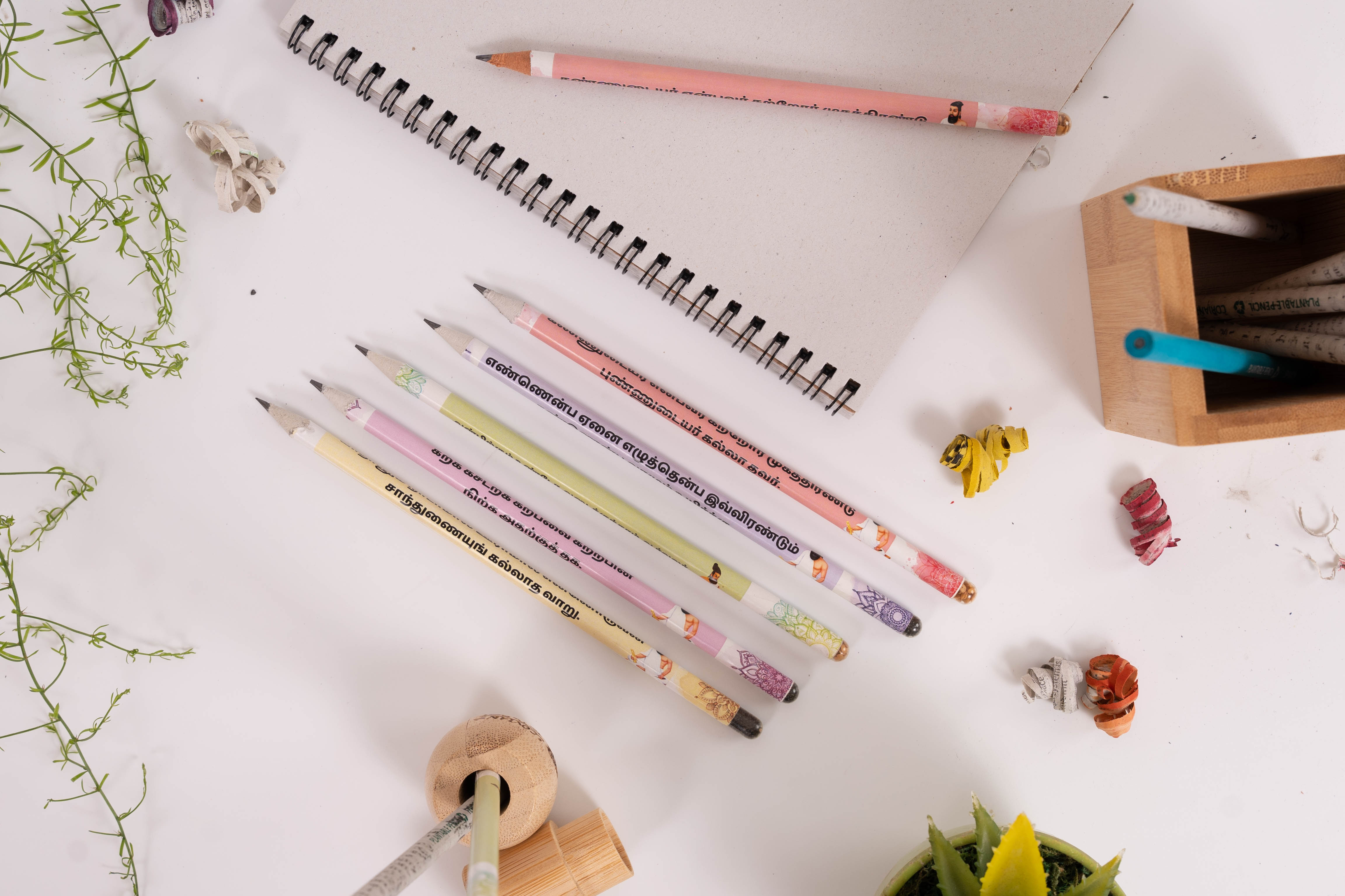 Plantable Thirukkural Seed Pencils Eco-Friendly Charcoal Pencil for Kids School |  wood-free pencils(Pack of 10)