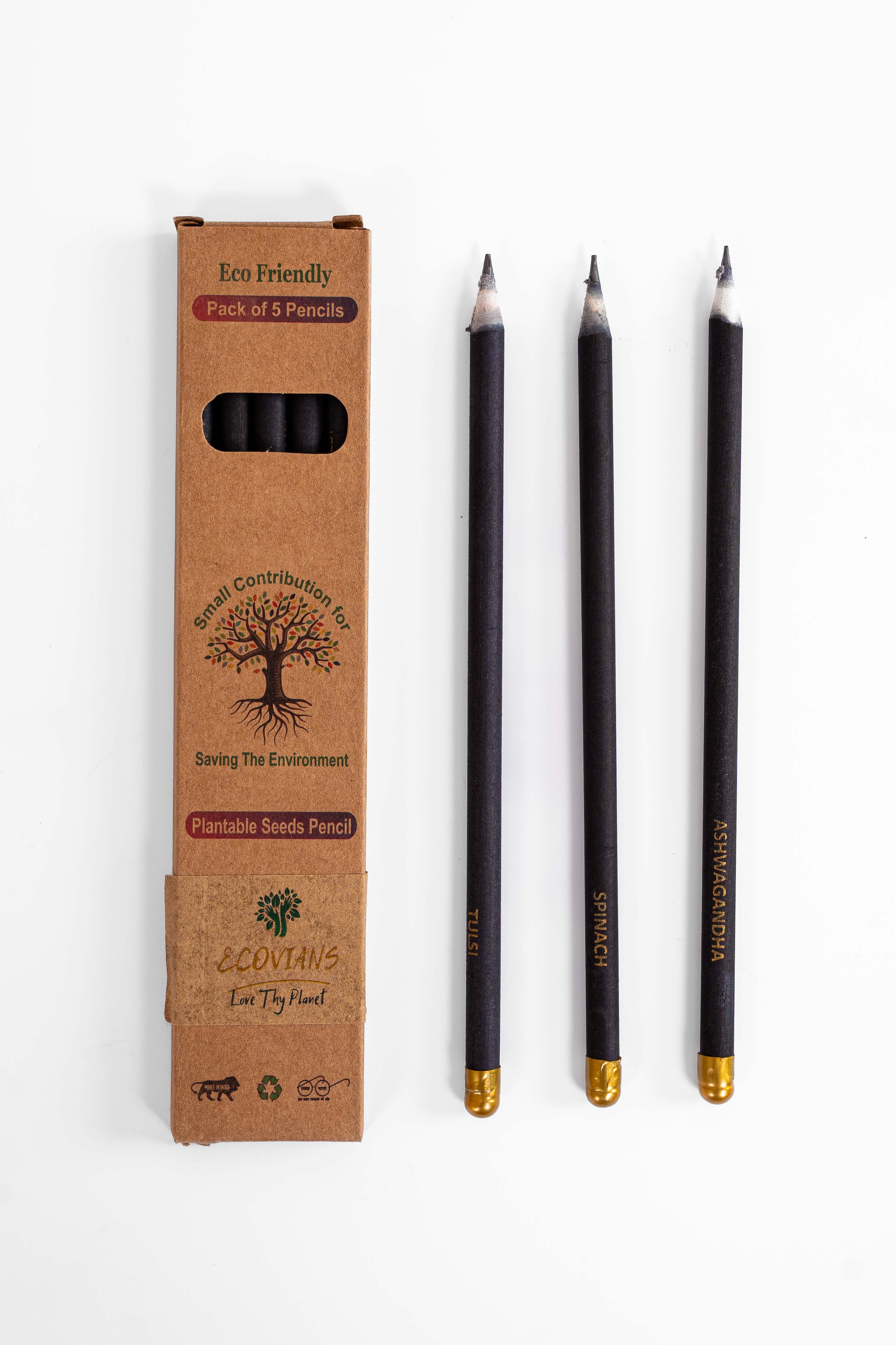 Plantable black paper Seed Pencils Eco-Friendly Charcoal Pencil for Kids School | wood-free pencils(Pack of 5) Plantable black paper Seed Pencils Eco-Friendly Charcoal Pencil for Kids School | wood-free pencils(Pack of 5)