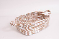 Cotton Rectangular Storage Basket,(grey / brown) Cute case for Closet, Packing, Wedding Packaging Organizer Box, (Natural)