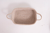 Cotton Rectangular Storage Basket,(grey / brown) Cute case for Closet, Packing, Wedding Packaging Organizer Box, (Natural)