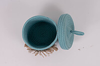 Cotton kids Storage Basket, Cute Penguin face, Organizer Box, Handwoven Eco-Friendly Storage Basket Bins with Lid