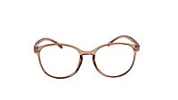 Soigné Unisex Large Round Spectacle Frame. See Through Brown