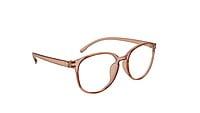 Soigné Unisex Large Round Spectacle Frame. See Through Brown