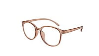 Soigné Unisex Large Round Spectacle Frame. See Through Brown