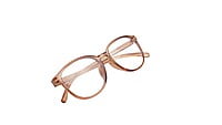 Soigné Unisex Large Round Spectacle Frame. See Through Brown