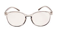 Soigné Unisex Large Round Spectacle Frame. See Through Grey