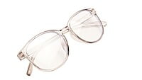 Soigné Unisex Large Round Spectacle Frame. See Through Grey
