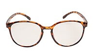Soigné Unisex Large Round Spectacle Frame. Leopard Print