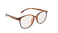 Soigné Unisex Large Round Spectacle Frame. Leopard Print