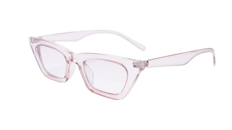 Soigné Female Large Cateye Spectacle. See Through Brown