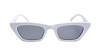 Soigné Female Large CatEye Sunglasses. White Rim