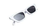 Soigné Female Large CatEye Sunglasses. White Rim