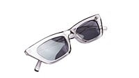 Soigné Female Large CatEye Sunglasses. See Through Grey