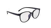Soigné Unisex Large Round Spectacle Frame. Matte Black
