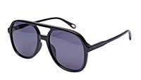 Soigné Unisex Aviator Sunglasses.Gloss Black Frame