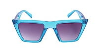 Soigné Female Medium Square Sunglasses.See Through Blue