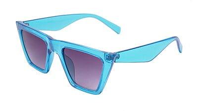 Soigné Female Medium Square Sunglasses.See Through Blue Soigné Female Medium Square Sunglasses.See Through Blue
