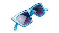Soigné Female Medium Square Sunglasses.See Through Blue