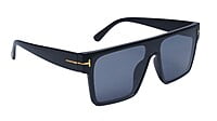 Soigné Boys & Men Oversized Square Sunglasses. Black