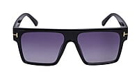 Soigné Boys & Men Oversized Square Sunglasses. Glossy Black