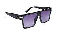 Soigné Boys & Men Oversized Square Sunglasses. Glossy Black