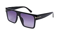 Soigné Boys & Men Oversized Square Sunglasses. Glossy Black