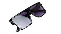 Soigné Boys & Men Oversized Square Sunglasses. Glossy Black