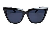 Soigné Female Oversized Cat Eye Sunglasses. Glossy Black
