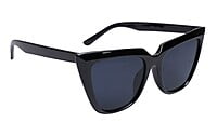 Soigné Female Oversized Cat Eye Sunglasses. Glossy Black