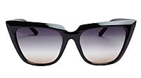 Soigné Female Oversized Cat Eye Sunglasses. Gloss Black