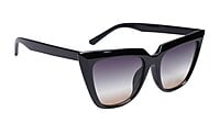 Soigné Female Oversized Cat Eye Sunglasses. Gloss Black