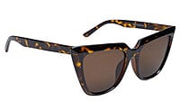 Soigné Female Oversized Cat Eye Sunglasses. Tortoise Print