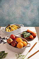 Cotton Rectangular Storage Basket,(grey / brown) Cute case for Closet, Packing, Wedding Packaging Organizer Box, (Natural)