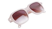 Soigné Female Large Square Sunglasses. Brown Frame