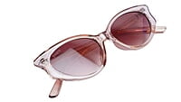 Soigné Female Large Cateye Sunglasses.Transparent Frame with black color string