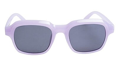 Soigné Female Large Square Sunglasses. Purple Frame