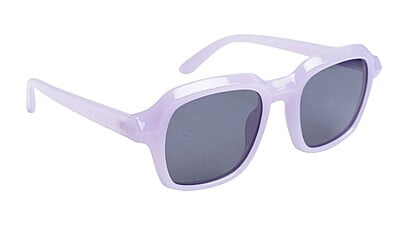 Soigné Female Large Square Sunglasses. Purple Frame