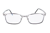 Unisex Medium Rectangular Spectacle Frame. See Through Grey Rim