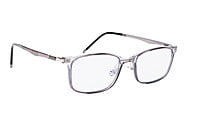 Unisex Medium Rectangular Spectacle Frame. See Through Grey Rim
