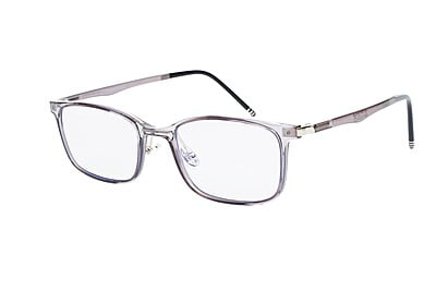 Unisex Medium Rectangular Spectacle Frame. See Through Grey Rim Unisex Medium Rectangular Spectacle Frame. See Through Grey Rim