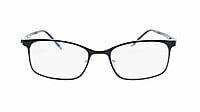 Unisex Medium Rectangular Spectacle Frame. Black & Transparent Rim