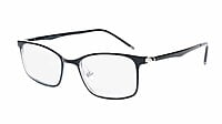 Unisex Medium Rectangular Spectacle Frame. Black & Transparent Rim