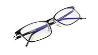 Unisex Medium Rectangular Spectacle Frame. Black & Transparent Rim