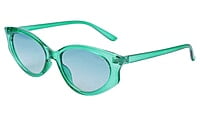 Soigné Female Large Cateye Sunglasses.See Through Green Frame with Black color Chain