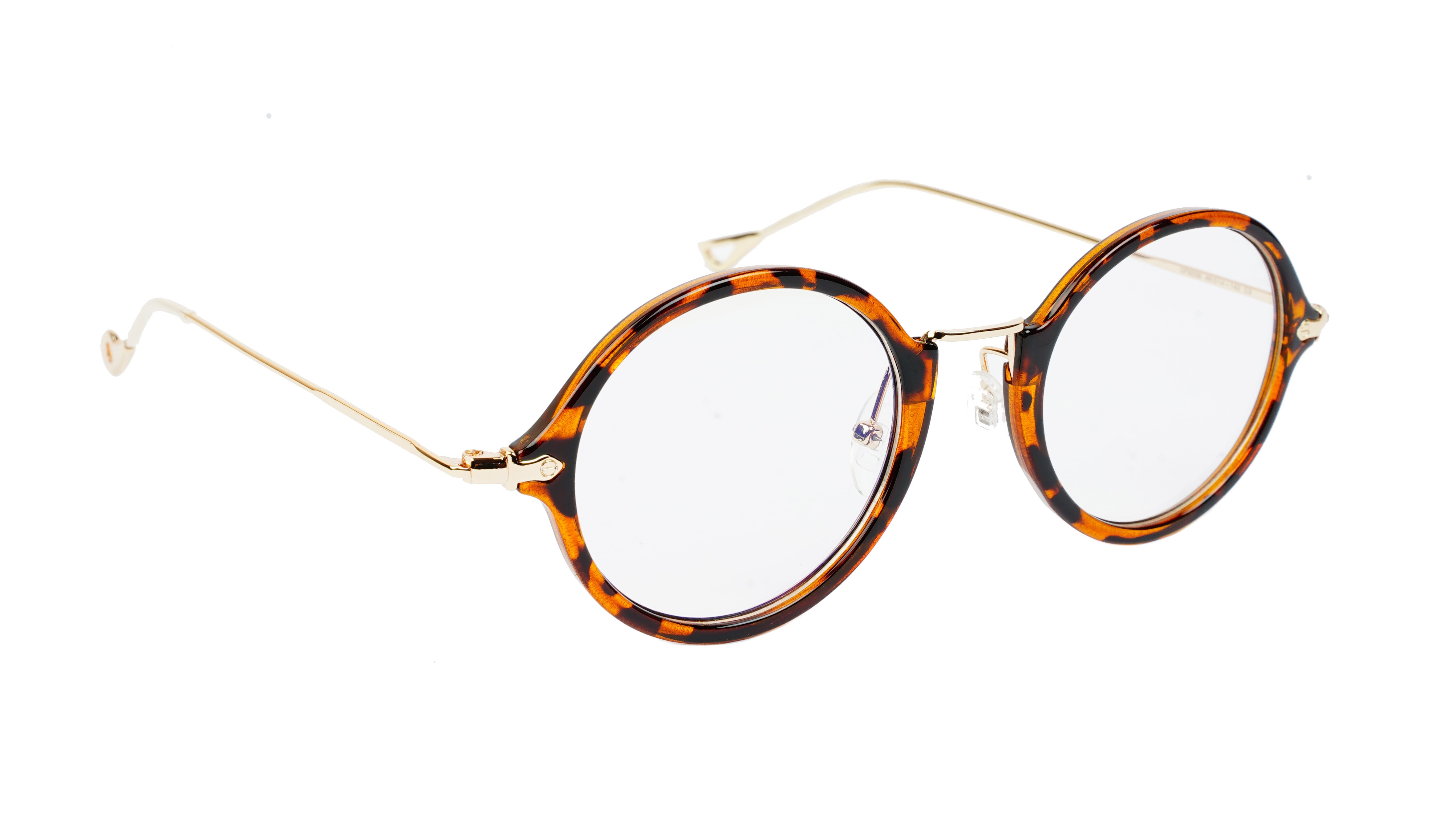 Unisex Medium Full Rim Round Spectacle Frame. Leopard & Golden