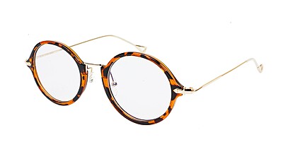 Unisex Medium Full Rim Round Spectacle Frame. Leopard & Golden Unisex Medium Full Rim Round Spectacle Frame. Leopard & Golden