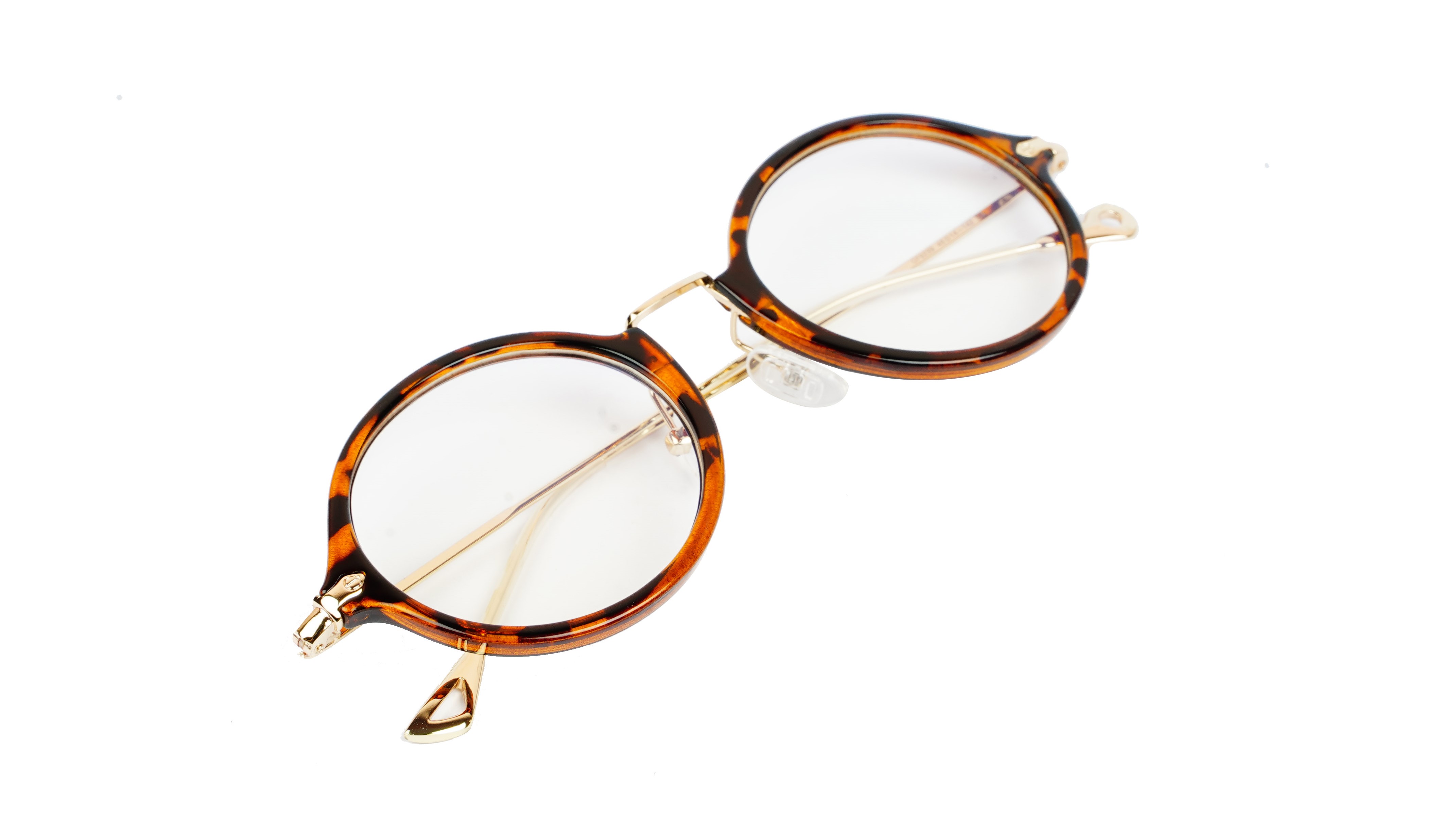 Unisex Medium Full Rim Round Spectacle Frame. Leopard & Golden