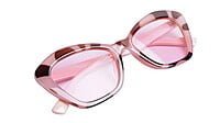 Soigné Female Oversized Cat Eye Sunglasses.Pink&Brown Rim Soigné Female Oversized Cat Eye Sunglasses.Pink&Brown Rim